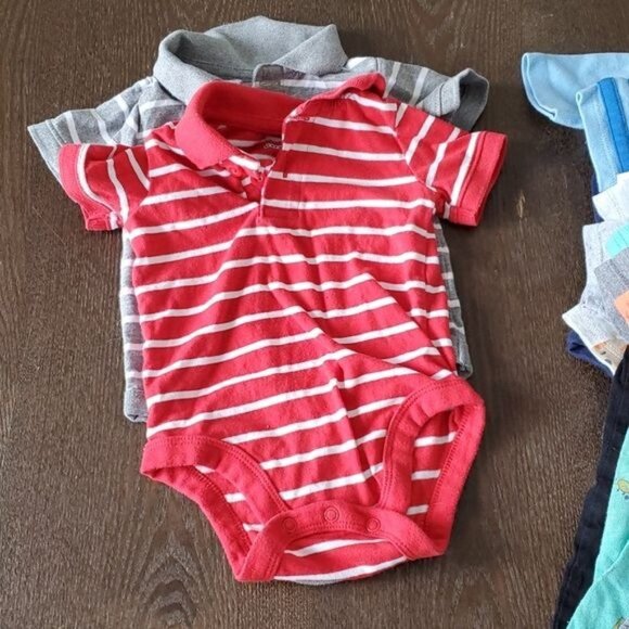 3-6 Months Baby Boy Clothes Clothing ONE PIECE Shirts Tops Long Short Sleeve - Picture 4 of 7